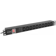 LANBERG PDU-10I-0200-IEC-BK Stromverteilereinheit (PDU) 10 AC-Ausgänge 1U Schwarz