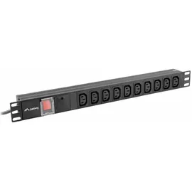 LANBERG PDU-10I-0200-IEC-BK Stromverteilereinheit (PDU) 10 AC-Ausgänge 1U Schwarz