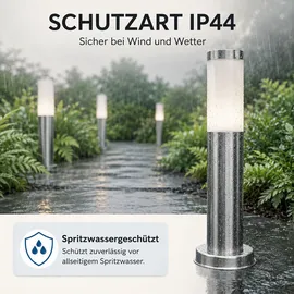GLOBO LED Außen-Stehlampe (IP44) Silber