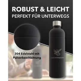 Luckymoose Edelstahl Flasche 1,25L schwarz