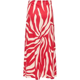 Only Maxirock Damen Rot/Schwarz Bedruckt M
