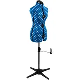 Sewing Online Verstellbare Schneiderpuppe Blau mit Punktmuster 8-Teilige | Klein (S) [Größe EUR 38 bis 44]