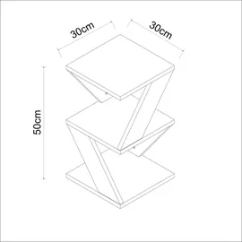 woody fashion Beistelltisch ALBENI 50x30 cm anthrazit - Anthrazit