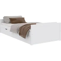 vidaXL Massivholzbett 90 x 200 cm Weiß