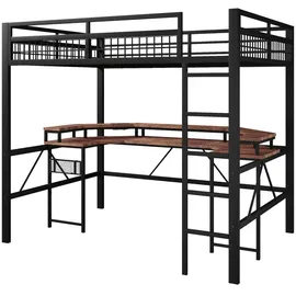 stilvora Hochbett 140 x 200 cm Metall schwarz