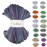 Sznurkomania, Geflochtene Baumwollkordel 5mm 100m, Farbmix, Häkelkordel, Makramee Kordel, Makramee Garn, Premium Garn, Makramee Seil, (Dawn)
