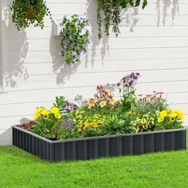 Outsunny Hochbeet DIY Gartenbeet mit T-Form-Pflanzenschilder Handschuhe Stahl