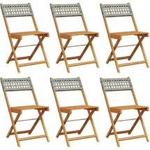 vidaXL Gartenstuhl 47 x 52,5 x 80 cm grau 8 St.