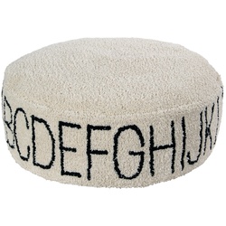 Lorena Canals - ABC Pouf, Ø 70 cm, natur / schwarz