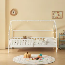 [en.casa] Hausbett Ydre 90 x 200 cm Kiefer weiß