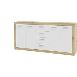 Forte Baccio 198 x 92 x 41 cm Artisan Eiche Dekor / Weiß matt