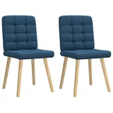 vidaXL Esszimmerstühle 2 Stk. Blau Stoff