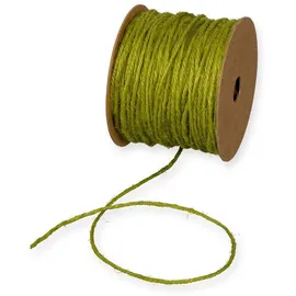HALBACH Jutekordel Basic 50m lang 100% Jute Apfelgrün