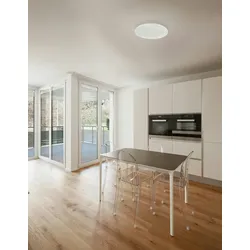 Globo Lighting PAYN Deckenleuchte Metall weiß, dimmbar, Fernbedienung, Farben fixierbar, D:550, H:68, inkl. 1xLED 60W 230V, 3800lm, CCT 3.000-6.500