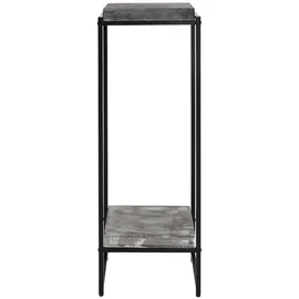 Mendler Blumentisch HWC-K71, Blumenregal Beistelltisch Pflanzregal, MVG-zertifiziert MDF Metall ~ dunkelgrau, 101cm