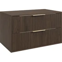 Badplaats Waschbeckenunterschrank Rimini 80 x 46 cm Walnuss Braun - Hängender Badezimmerschrank mit 2 Schubladen