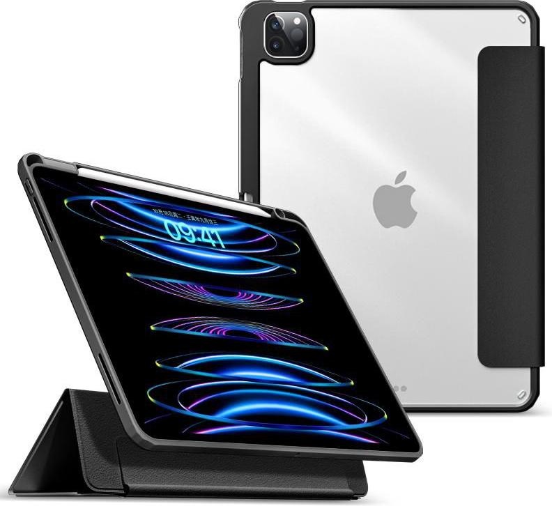 eSTUFF BOSTON Detachable Mirror (iPad 2019 (7. Gen), iPad 2020 (8. Gen), iPad 2021 (9. Gen)), Tablet Hülle, Schwarz, Transparent