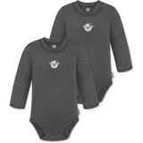 normani Outdoor Sports 2er Pack Baby Merino Langarmbody „Tuai" in Anthrazit | Gr.: 86