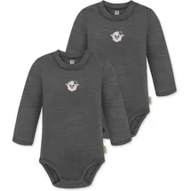 normani Outdoor Sports 2er Pack Baby Merino Langarmbody „Tuai" in Anthrazit | Gr.: 86