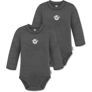 normani Outdoor Sports 2er Pack Baby Merino Langarmbody „Tuai" in Anthrazit | Gr.: 86
