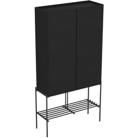 Vitra Equal Hochschrank 73,5 x 27,5 x 141 cm Schwarz-Eiche Holz, Metall, MDF