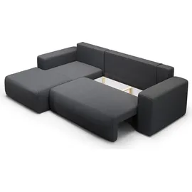 petits-meubles Eckcouch 3-Sitzer Dunkelgrau
