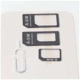 AccuCell SIM-Kartenadapter 4in1, Adapter Micro-SIM auf SIM, Nano-SIM auf SIM, Nano-SIM auf Micro-SIM