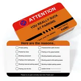PZJOALN 50x Achtung!, lustige Strafzettel, Falschparker Strafzettel - mit Checkliste, Falschparker-Hinweis, Falschparker-Hinweis, Scherzgeschenke