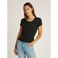 Tommy Jeans T-Shirt »TJW SLIM BUTTON RIB C-NECK SS«,
