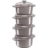 Mini Cocotte Geschirr zum Backen und Servieren 200 ml grau 4 St.