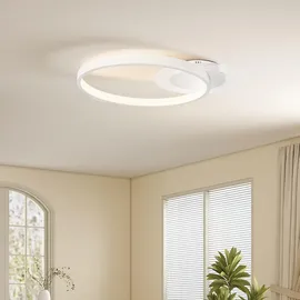 Homcom Deckenlampe 3 Lichtfarbe rund 50 x 40 x 7,4 cm weiß