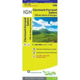 IGN Frankreich SK 148 Clermont-Ferrand Salers: IGN Cartes Top 100 - Straßenkarte