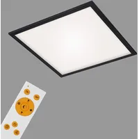 Briloner Leuchten - LED Panel, Deckenleuchte dimmbar, Deckenlampe inkl. Fernbedienung, inkl. Farbtemperatursteuerung, 24 W, schwarz,