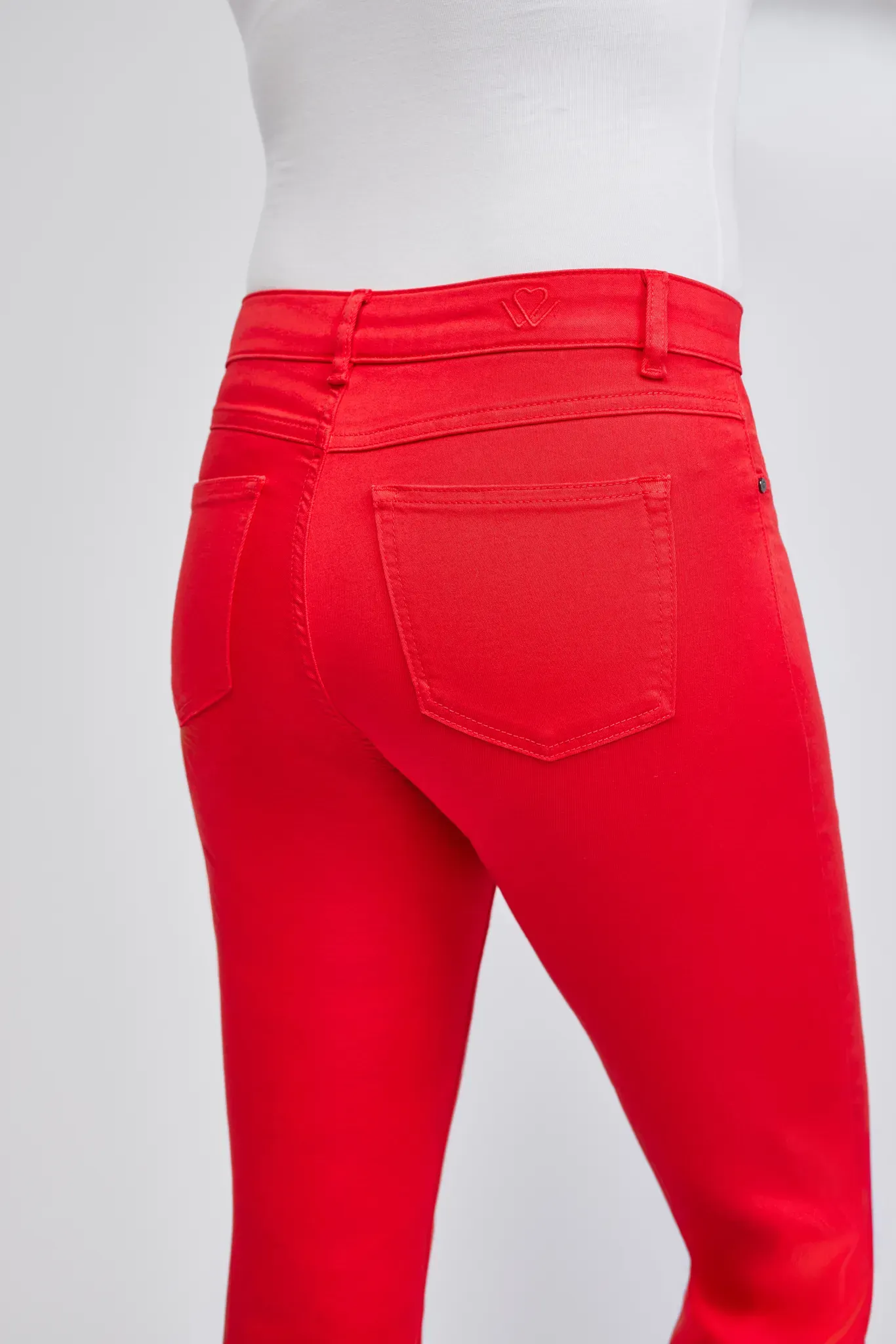 7/8-Hose WONDERJEANS, Damen, Gr. 34, Länge 27, fearless rot, Web, Obermaterial: 91% Baumwolle, 6% Polyester, 3% Elasthan, stretch fit 7/8-Länge, Hosen 7/8-Hose, 100% Bewegungsfreiheit