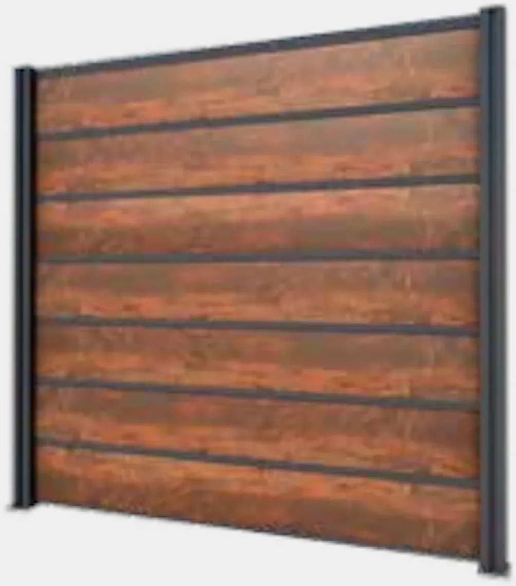 Gutta Sichtschutzzaun Erweiterung 194 x 186 cm Schichtstoffplatten Rostoptik Weiß