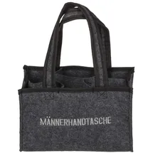 Out of the Blue Männerhandtasche für 6 Bierflaschen 24x14x16cm aus Filz Anthrazit