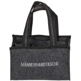 Out of the Blue Männerhandtasche für 6 Bierflaschen 24x14x16cm aus Filz Anthrazit
