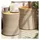 vidaXL Garten-Beistelltische 2 Stk. mit Holzplatte Beige Poly Rattan