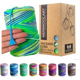 MeriWoolArt® Premium Makramee Garn - Makramee Baumwollgarn 3mm x 200m - Super weiches Garn, einfach gedrehte Makramee Schnur - Öko-Tex 100% recyceltes Baumwolle für DIY Boho Deko Handwerk