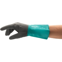 Ansell AlphaTec 58-270 Nitril-Handschuhe, Chemikalien- und Flüssigkeitsschutz, Grün, Größe 6 (12 Paar)