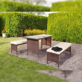 Mendler HWC-G16 Gartentisch 112 x 60 x 68,5 cm Braun
