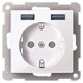 Merten Schuko-Steckdose mit USB Ladegerät Lotosweiß