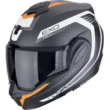 Scorpion Exo-Tech Evo Carbon Cosy Modularhelm - Matt Schwarz/Weiß/Orange / M