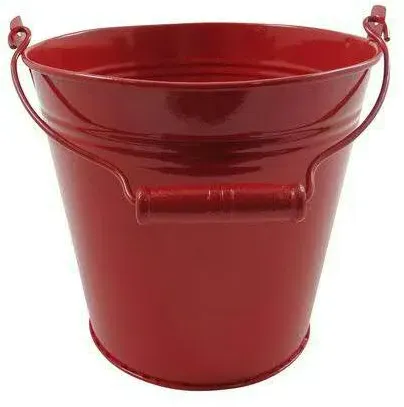 Eimer Zink D16H15cm Holzgriff rot