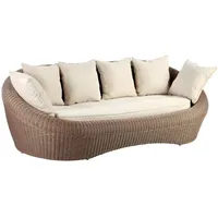 Vente-unique Polyrattan Gartenmîbel 3-Sitzer-Sofa Whiteheaven - Karamell & Creme