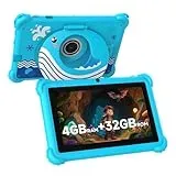 Aheadthink 7-Zoll-Kinder-Tablet für Kleinkinder, Android 12, 4 GB RAM, 32 GB ROM, WLAN, Bluetooth, sicherer Augenschutz IPS-Bildschirm, Kindersicherung, Dual-Kamera, transparente Hülle für Bildung und