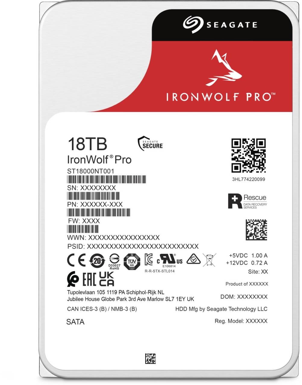 Seagate IronWolf Pro 18TB HDD 3.5 Zoll NAS Festplatte SATA 6Gb/s 7200rpm Rece...