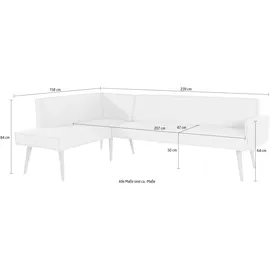 exxpo - sofa fashion Lungo 158 x 84 x 239 cm Veloursstoff langer Schenkel rechts anthrazit