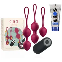 CICI BEAUTY Beckenbodentrainer Beckenboden 3er Set Beckenbodenkugel Damen Premium Silikon, Set, 4-tlg., 3er Set, Kräftigung der Becken- und Unterleibsmuskulatur