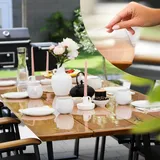 PROFOLIO Outdoor Tischfolie Transparent & Wetterfest - UV-beständige Tischschutzfolie mit 1mm Stärke - Für Garten, Balkon & Terrasse - Rechteckig 50 x 50cm - Tischfolie nach Maß
